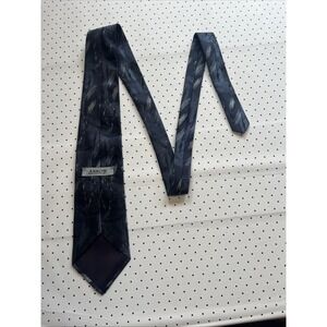 Vintage Arrow 100% Silk Navy Blue Abstract Jacquard Neck Tie Retro 90s Mens